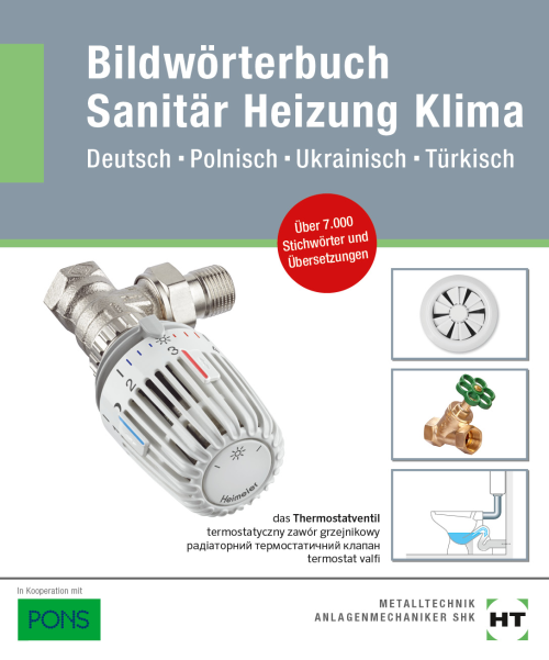 Bildwörterbuch Sanitär, Heizung, Klima / Deutsch - Polnisch - Ukrainisch - Türkisch