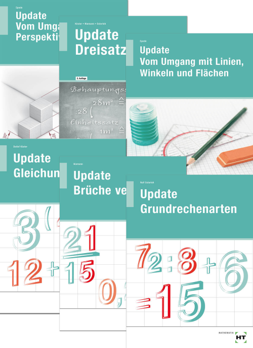 Update - 6 auf einen Streich - Grundrechenarten, Bruchrechnen, Dreisatz, Gleichungen und 2x Geometrie / Paket Update - 6 auf einen Streich - Grundrechenarten, Bruchrechnen, Dreisatz, Gleichungen und 2x Geometrie / Paket
