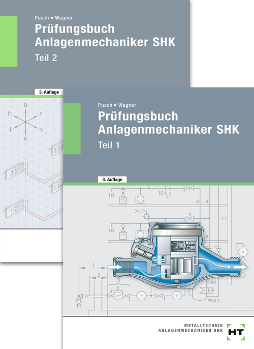 Prüfungsbuch Anlagenmechaniker SHK / Paket (bestehend aus Teil 1 und Teil 2)